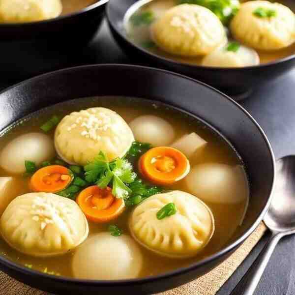 Куриный суп с галушками из манки